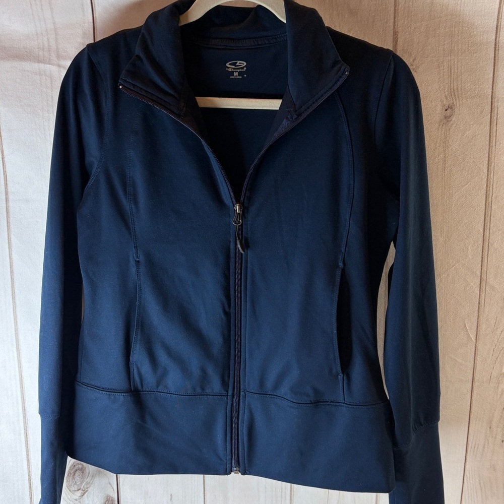 Champion Navy Blue fitted zip warm up jacket Longsleeves and pockets Women’s M